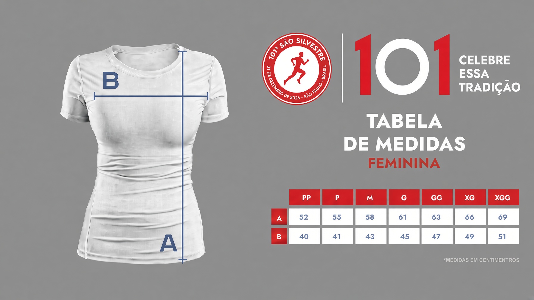 Tabela de Medidas Feminina
